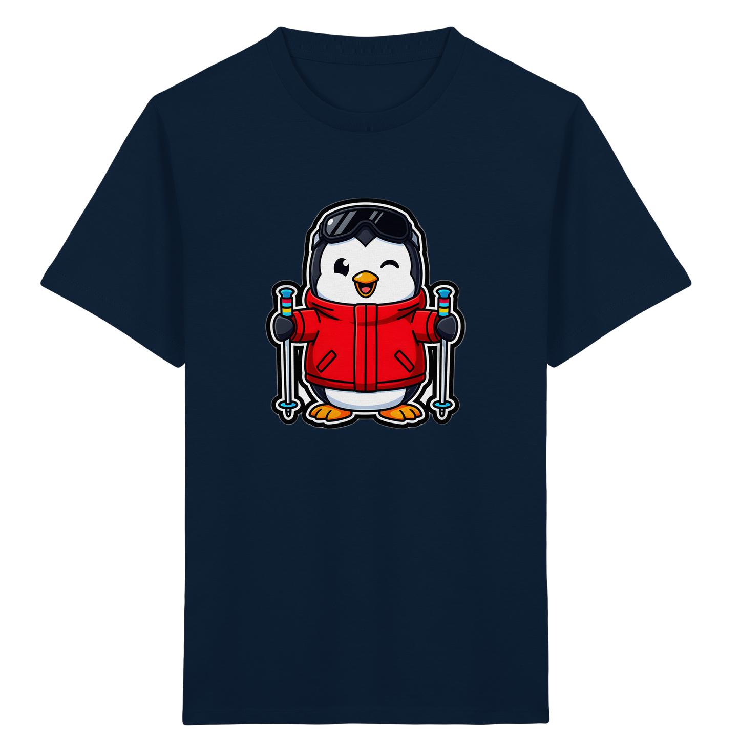 Fröhlicher Pinguin Ski Abenteuer Shirt - Kinder Bio T-Shirt