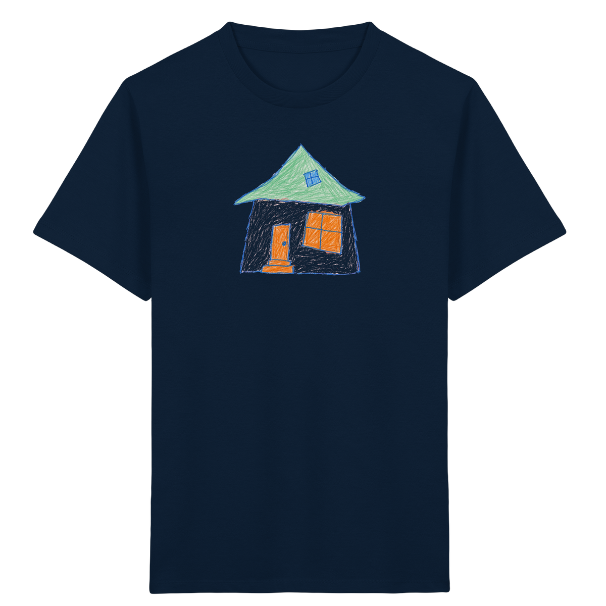 Rosa Haus mit Dachfenster - Kinder Bio T-Shirt
