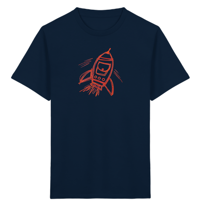 Kupferne Schulrakete mit Ranzenfenster - Kinder Bio T-Shirt