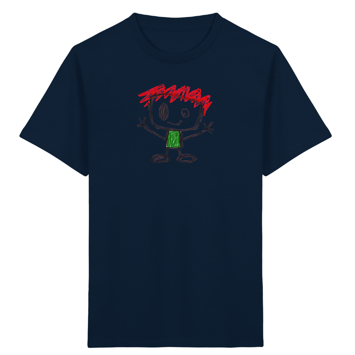 Kritzelkopf mit rotem Strubbelkamm - Kinder Bio T-Shirt