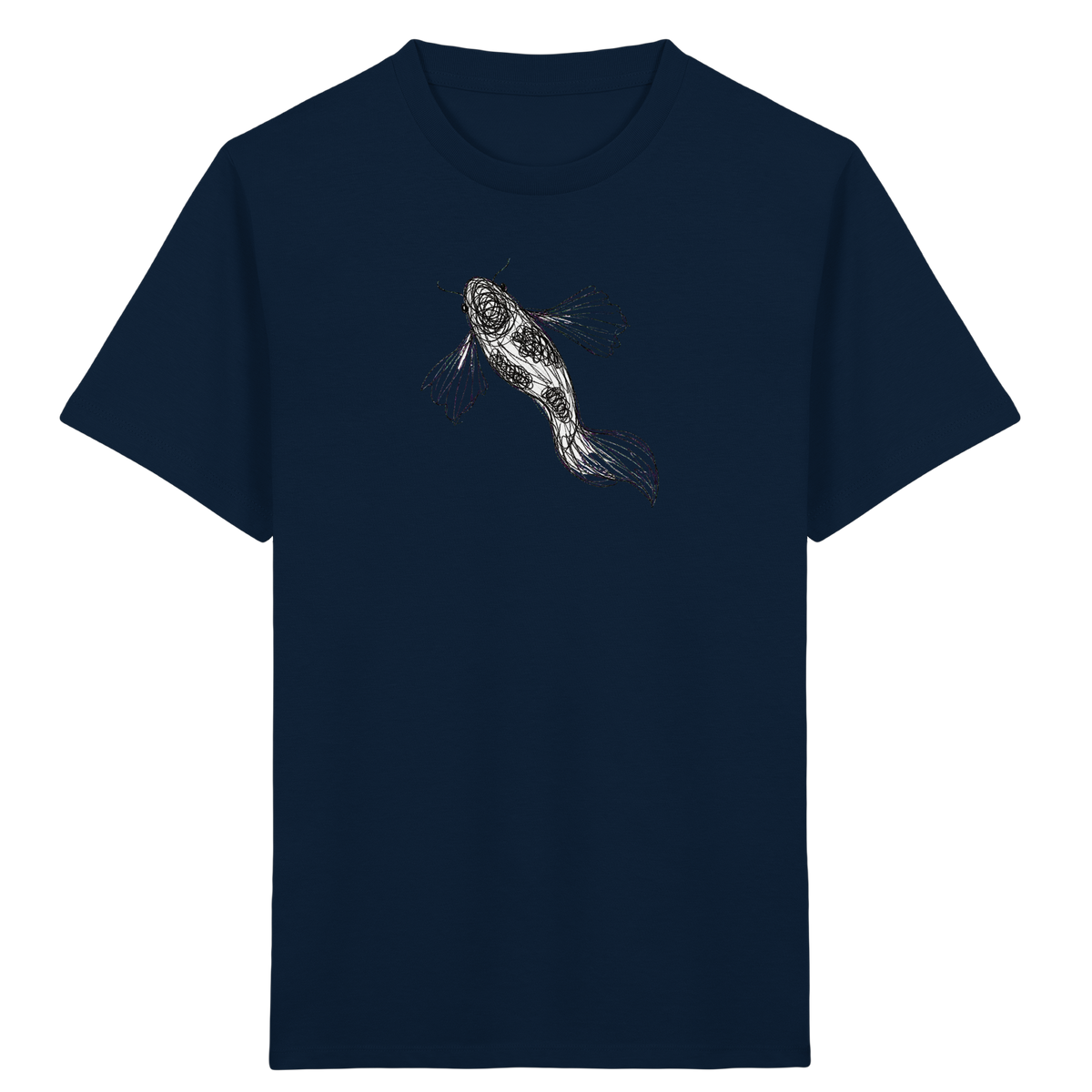Koi von oben gezeichnet - Kinder Bio T-Shirt