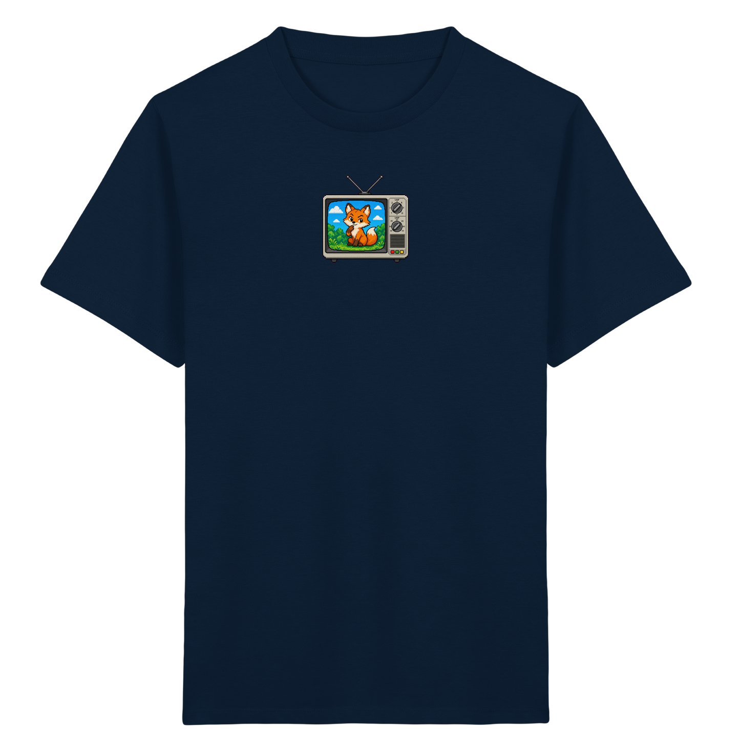 Pixel Fuchs im Retro Fernseher - Kinder Bio T-Shirt
