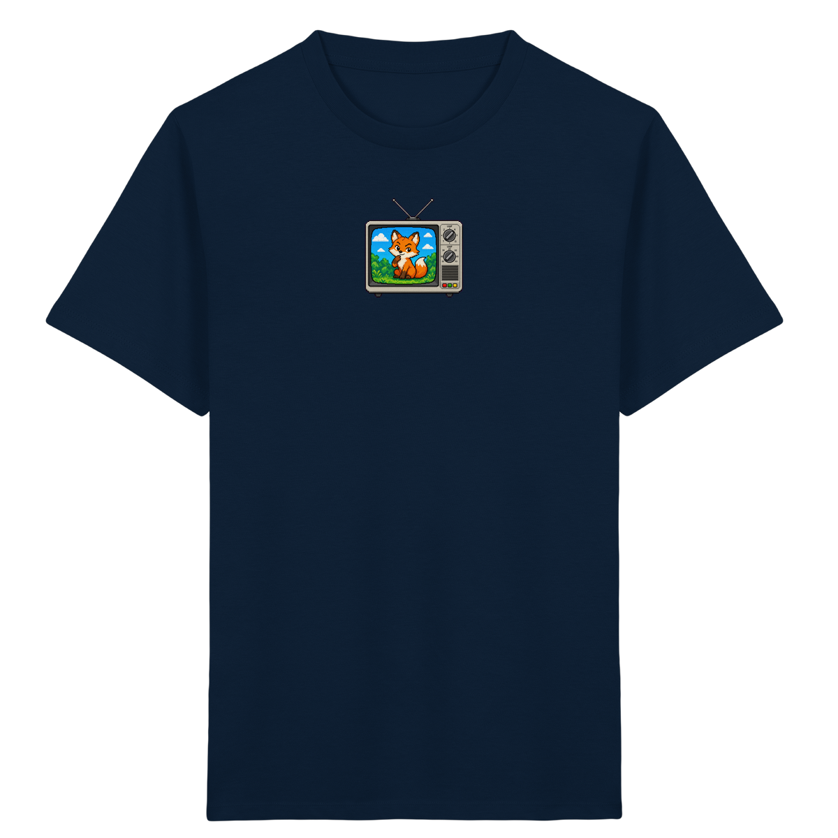 Pixel Fuchs im Retro Fernseher - Kinder Bio T-Shirt