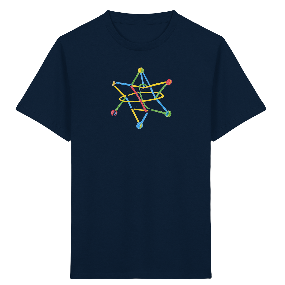 Buntes Sternobjekt Kinderzeichnung - Kinder Bio T-Shirt