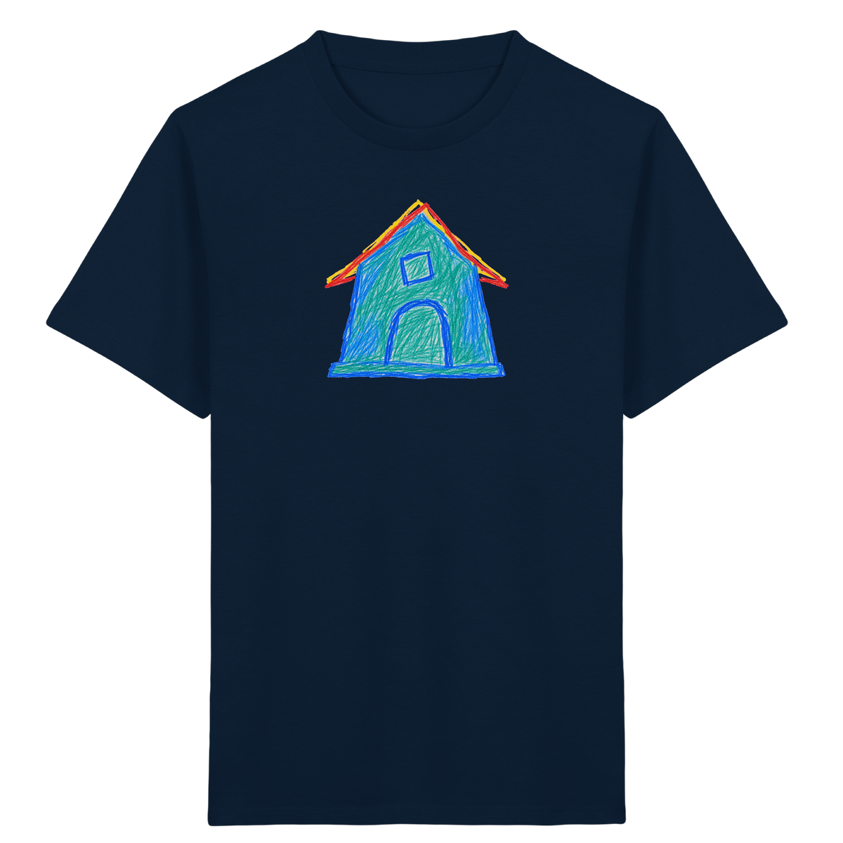 Zweifarbiger Dachbogen Haus - Kinder Bio T-Shirt