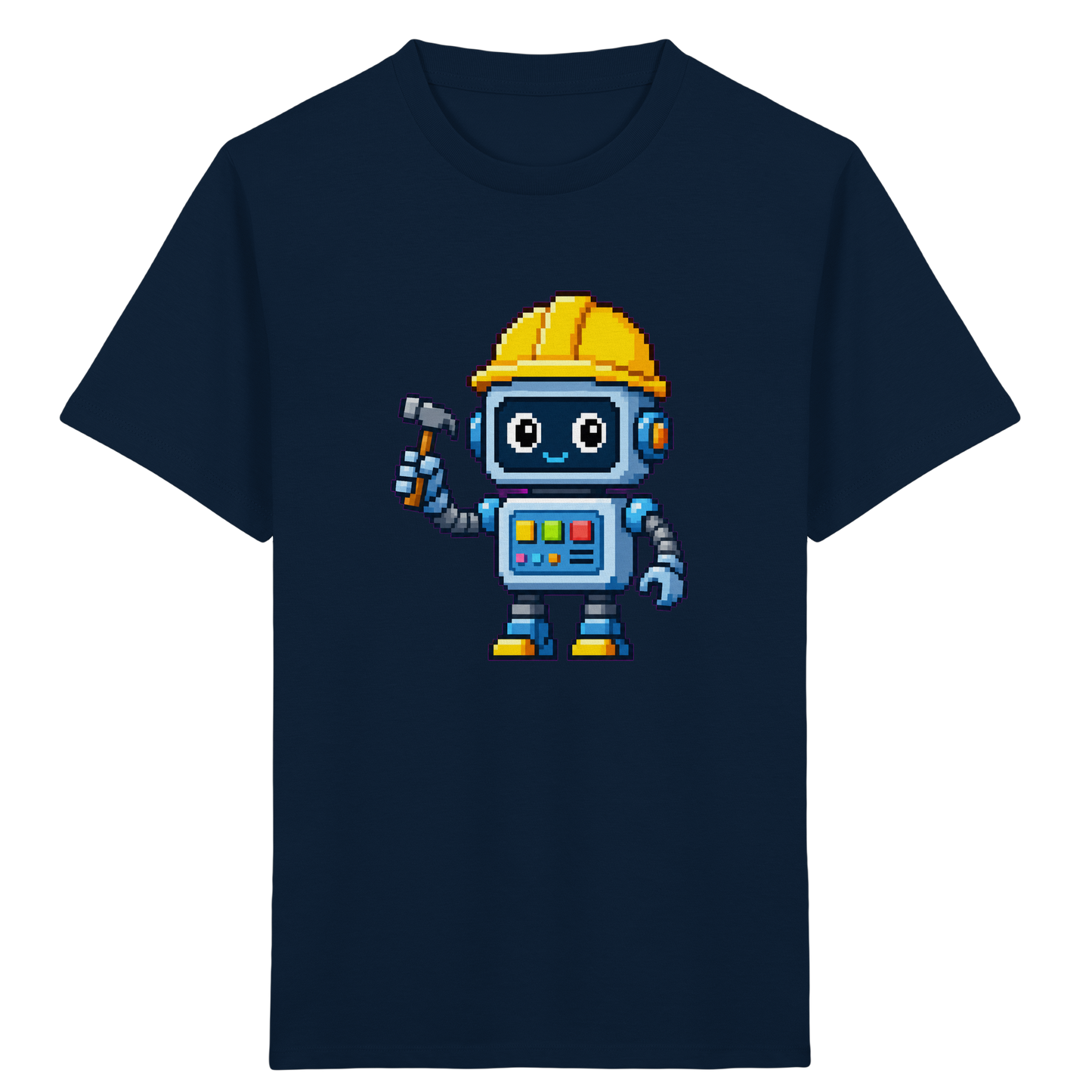 Pixel-Roboter mit Hammer: Retro Kinder-T-Shirt - Kinder T-Shirt