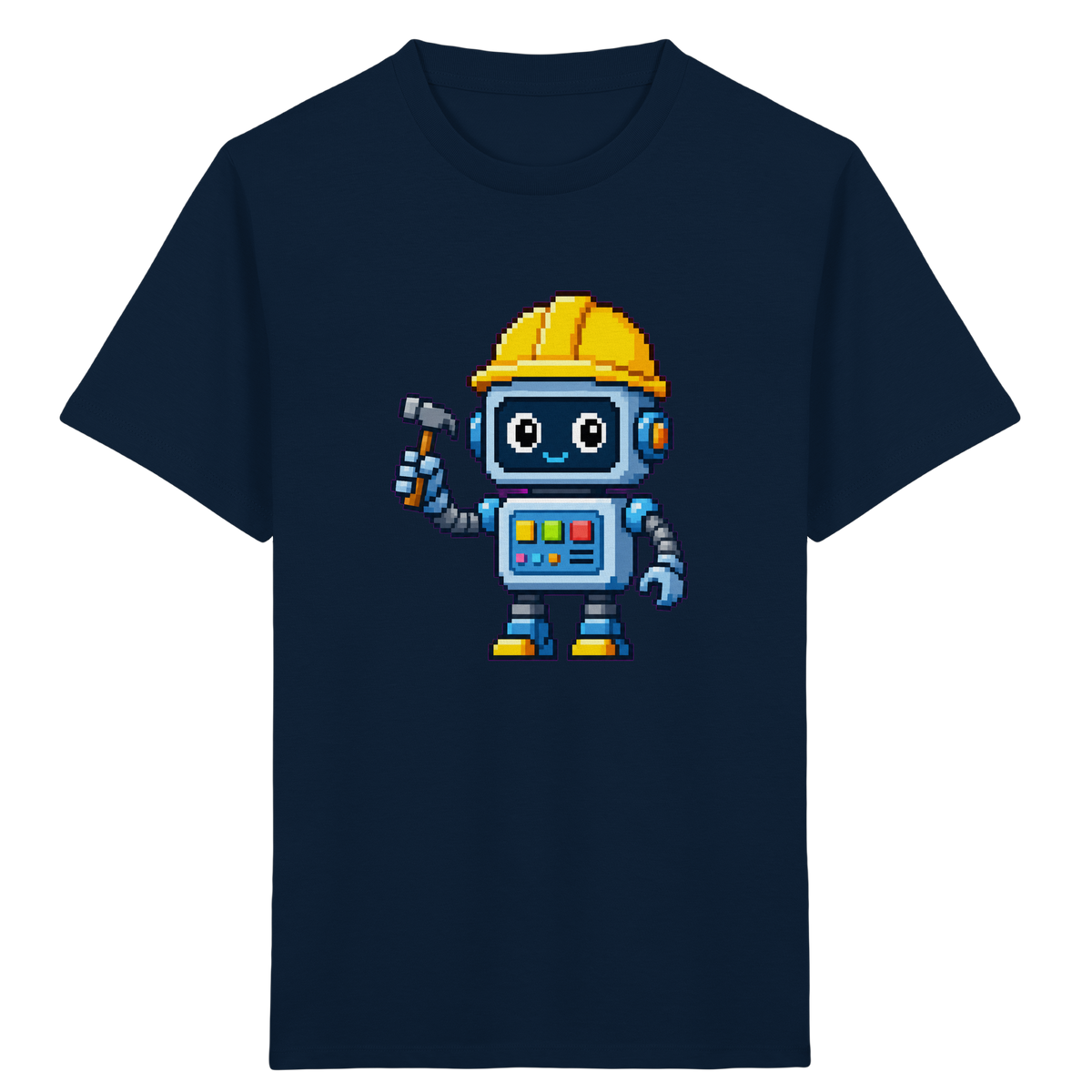 Pixel-Roboter mit Hammer: Retro Kinder-T-Shirt - Kinder T-Shirt
