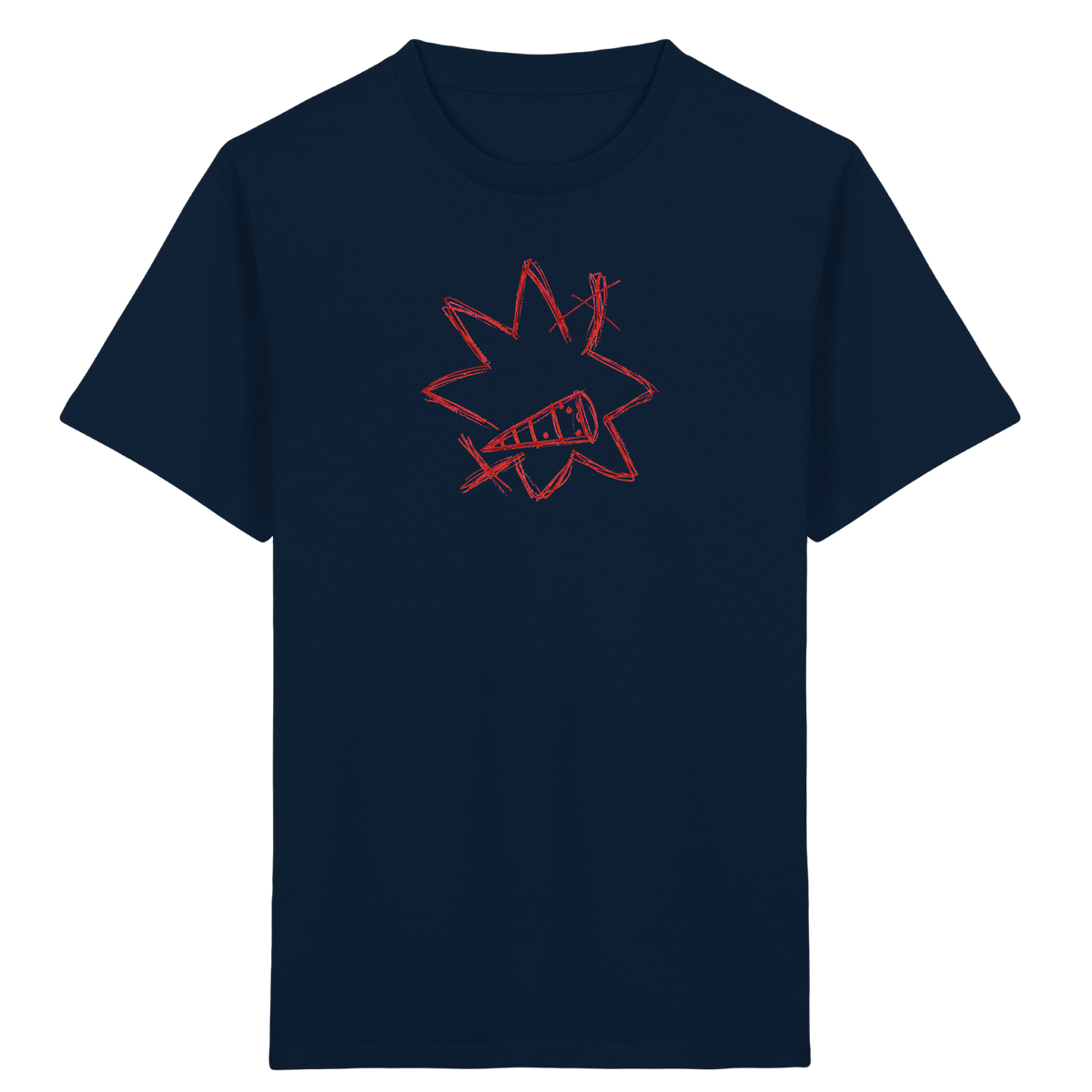 Dunkelroter Mutstern zur Einschulung - Kinder Bio T-Shirt