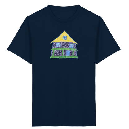Lila Haus mit Veranda - Kinder Bio T-Shirt