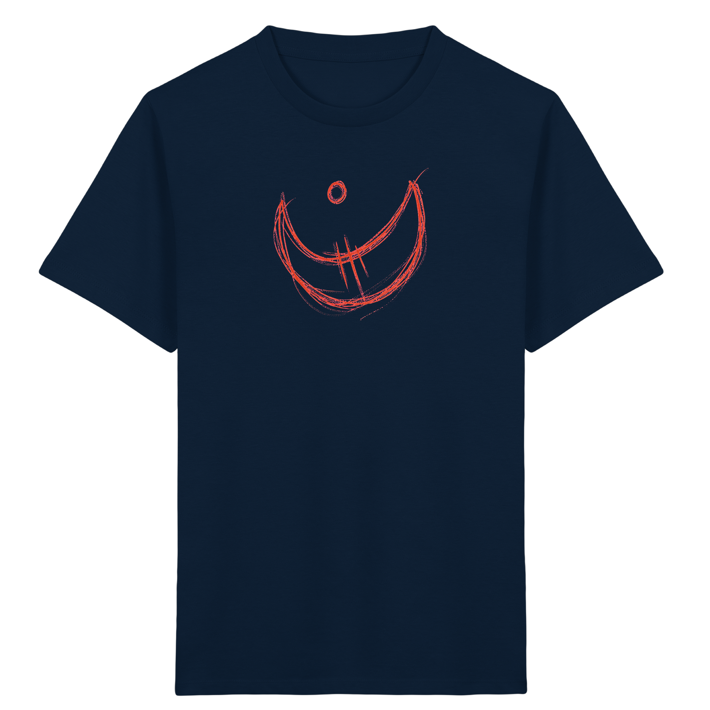 Korallroter Krakelmond für Kinder - Kinder Bio T-Shirt