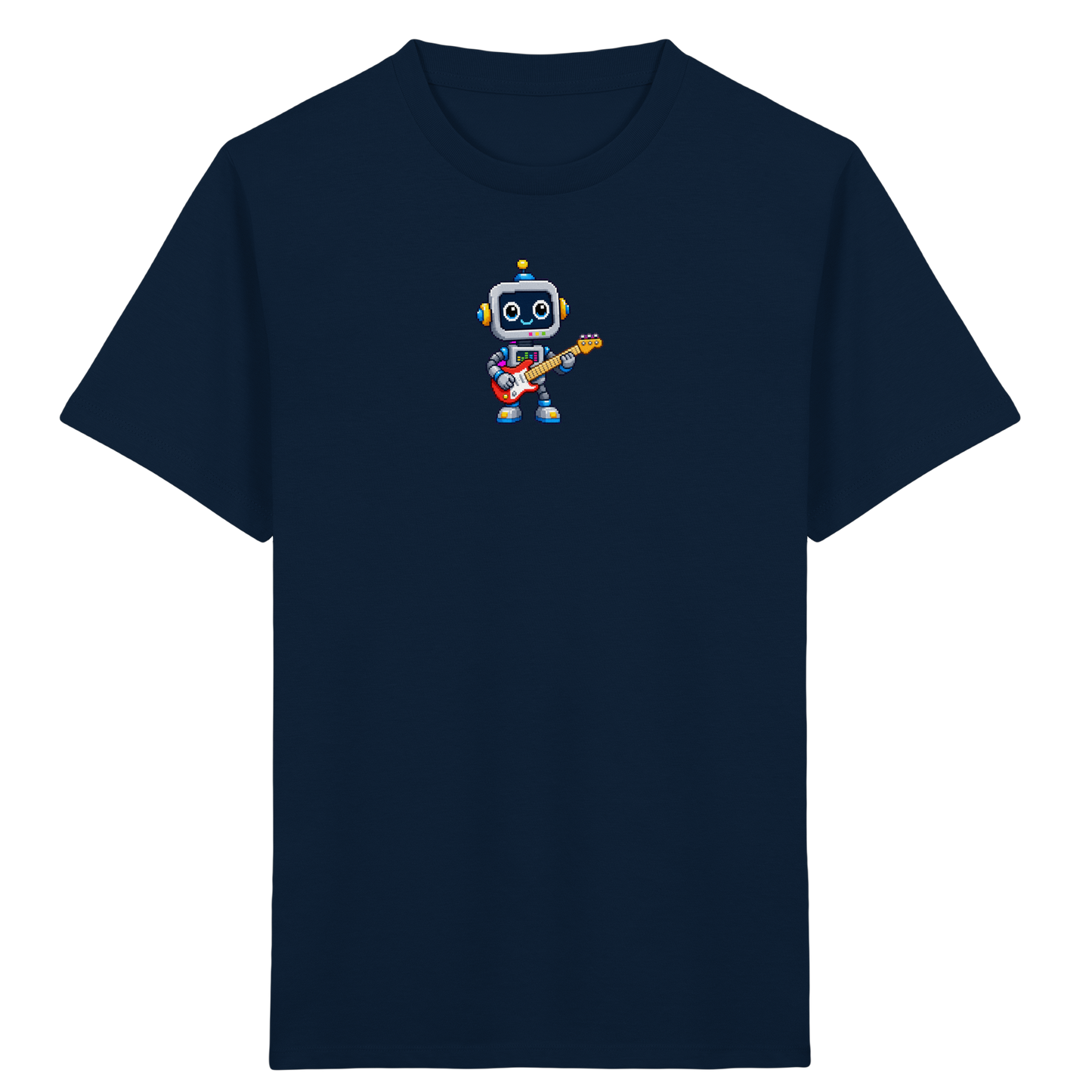 Pixel Roboter rockt E-Gitarre - Kinder T-Shirt