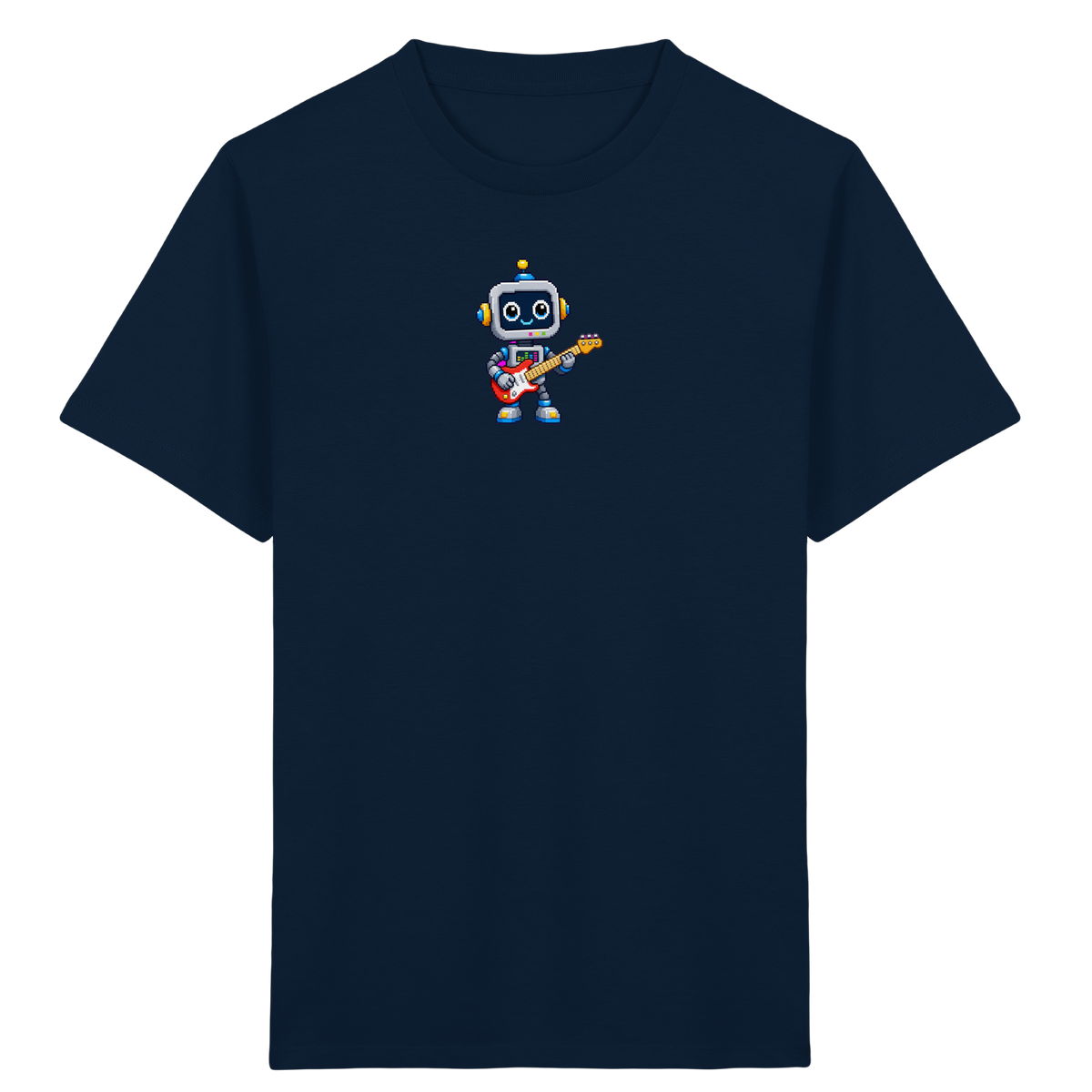 Pixel Roboter rockt E-Gitarre - Kinder T-Shirt