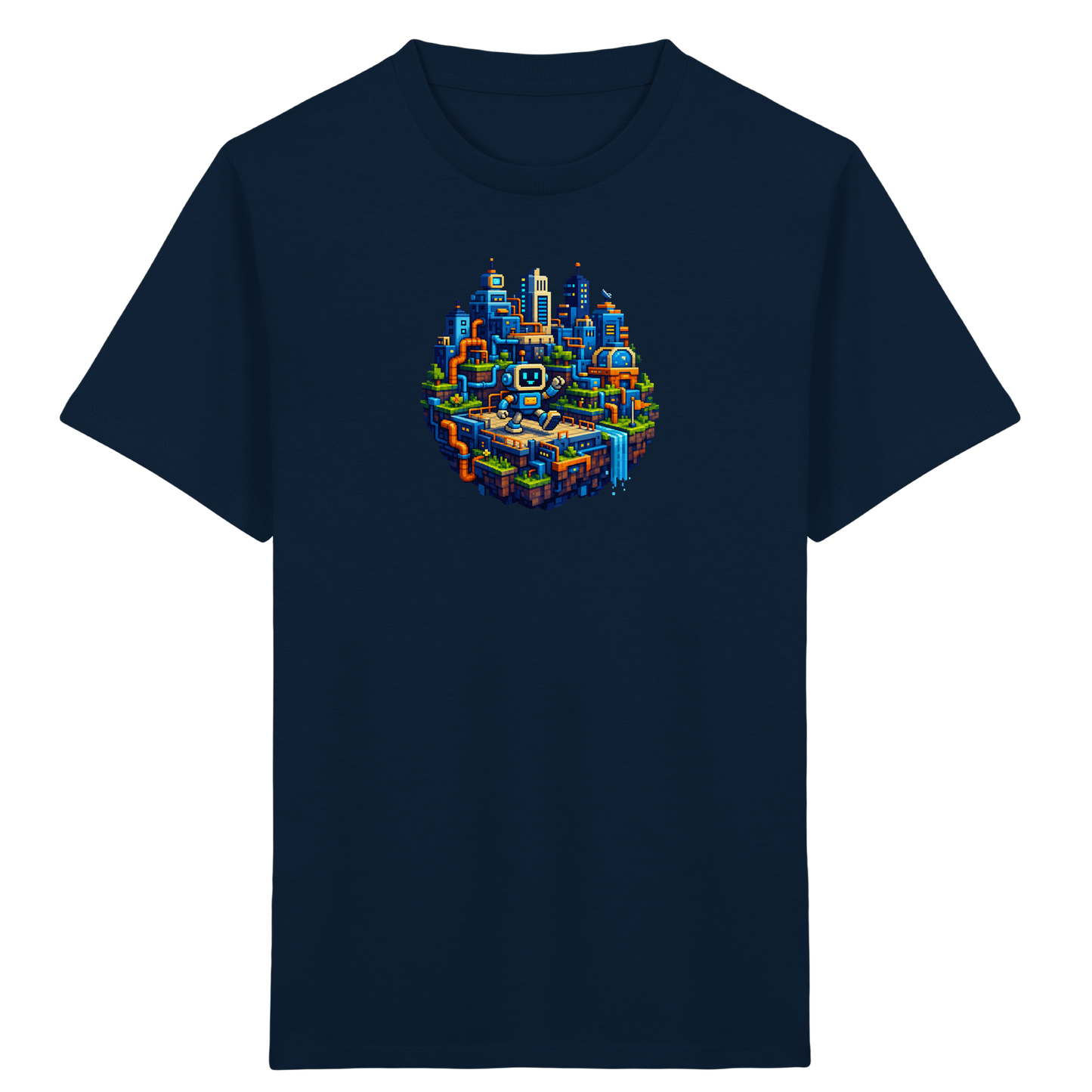 Pixel Roboter Insel Abenteuer T-Shirt - Kinder Bio T-Shirt