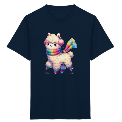 Alpaka auf Schlittschuhen – Kinder Bio-T-Shirt