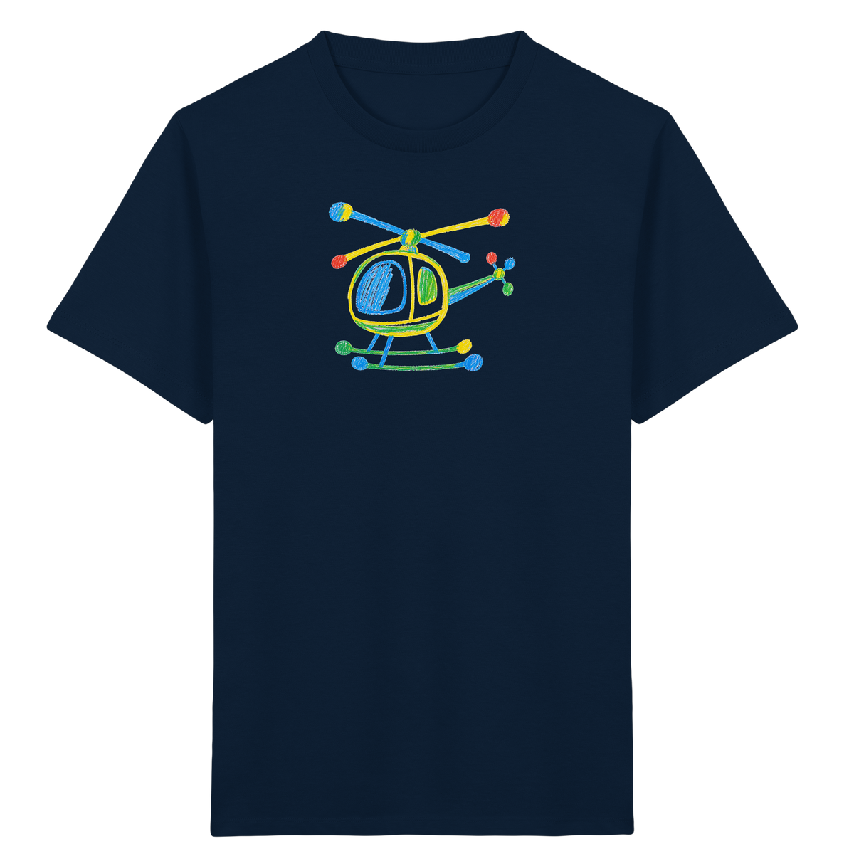 Bunter Farbpunkt Hubschrauber - Kinder Bio T-Shirt