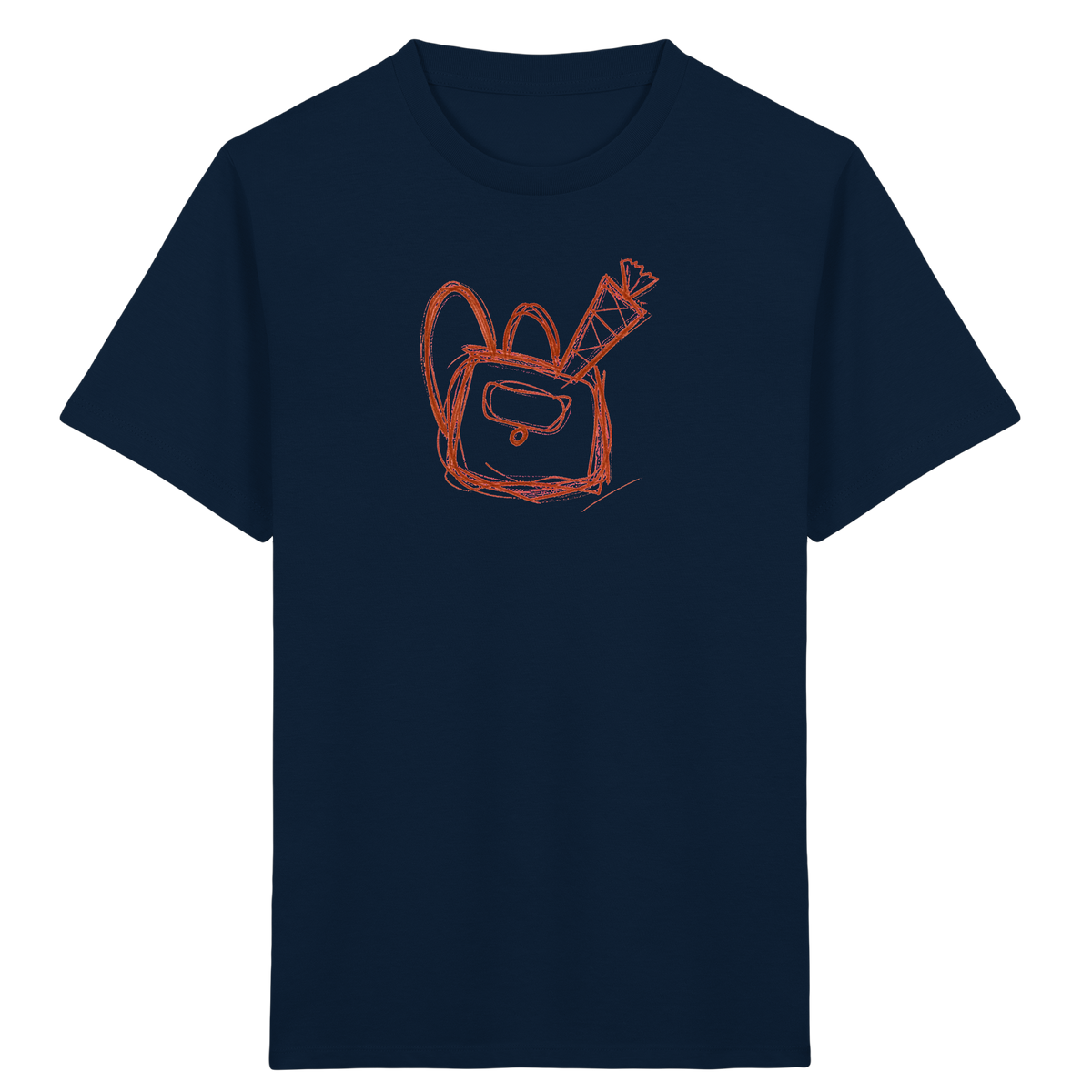 Zimtbrauner Ranzen mit Schultüte - Kinder Bio T-Shirt