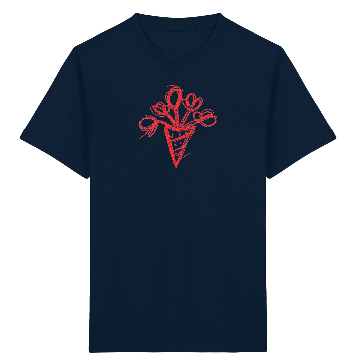 Korallrote Blumenschultüte Kinder T-Shirt - Kinder Bio T-Shirt