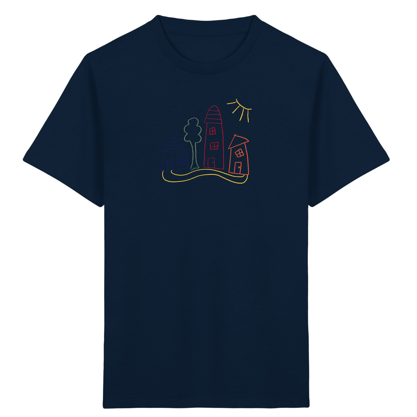 Buntes Dorf T-Shirt für Kinder - Kinder Bio T-Shirt