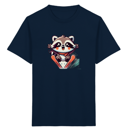 Waschbär auf Skiern – Kinder Bio-T-Shirt
