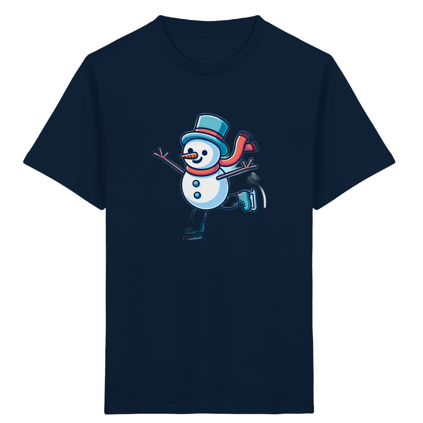 Schlittschuh laufender Schneemann: Winter Spaß Shirt