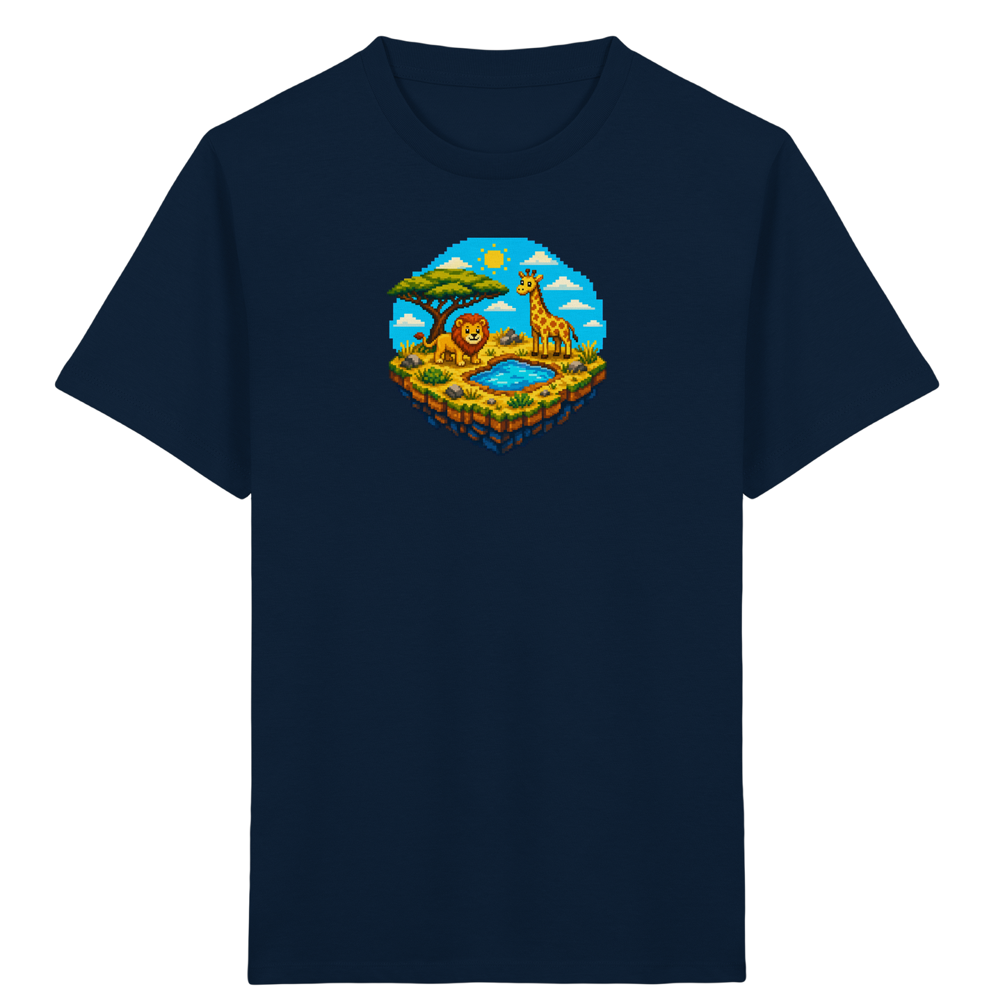 Verspieltes Pixel Safari T-Shirt Kinder - Kinder Bio T-Shirt