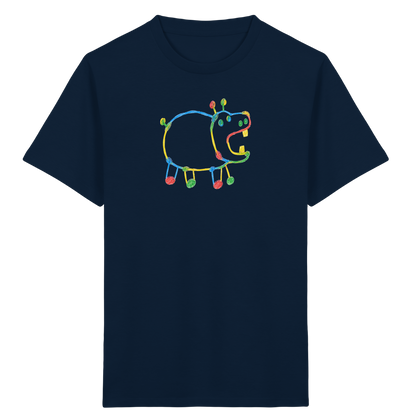 Buntes Farbpunkt Nilpferd Shirt - Kinder Bio T-Shirt