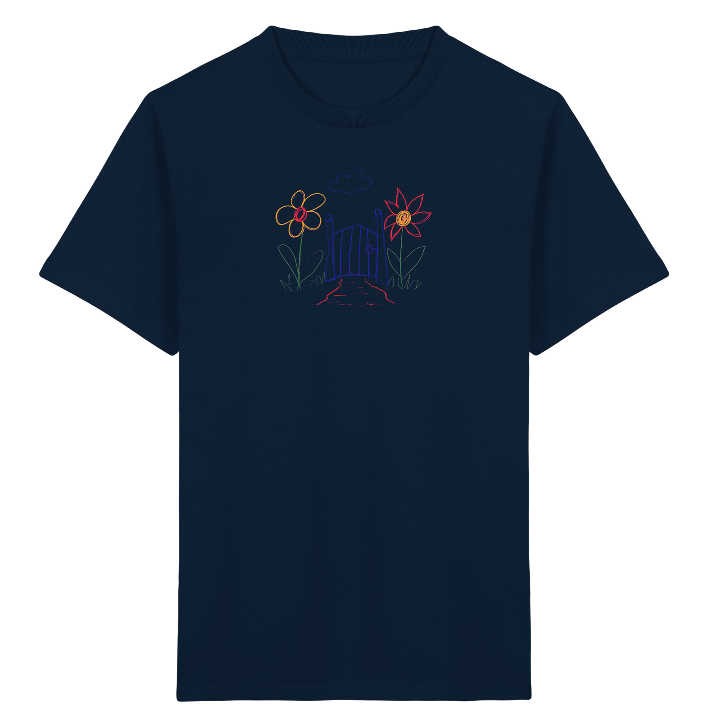 Verspieltes Kinder T-Shirt Garten Motiv - Kinder Bio T-Shirt