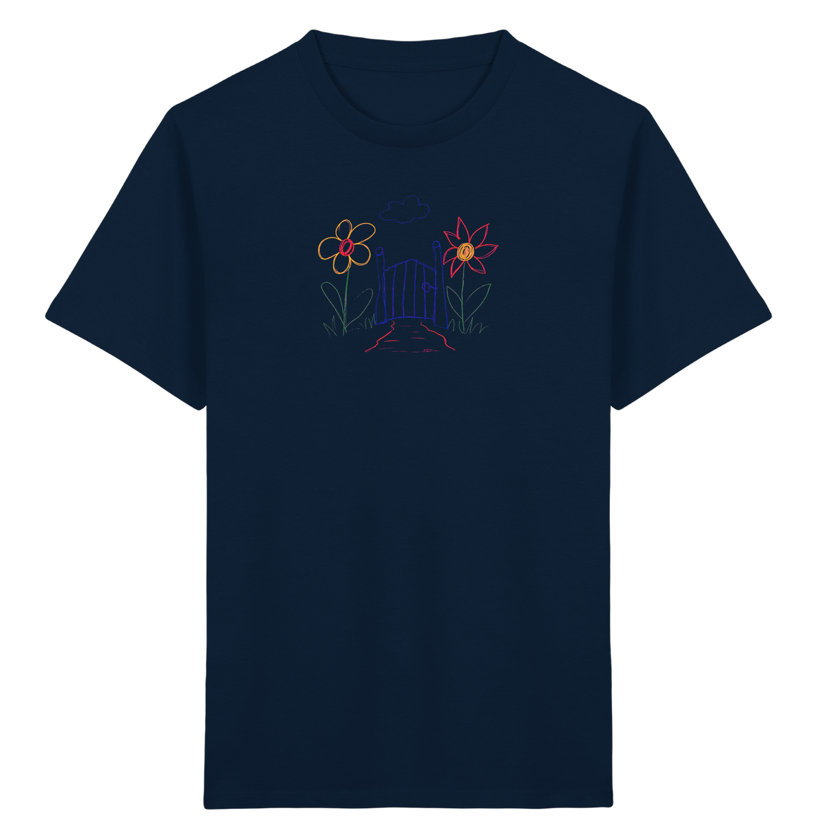 Verspieltes Kinder T-Shirt Garten Motiv - Kinder Bio T-Shirt