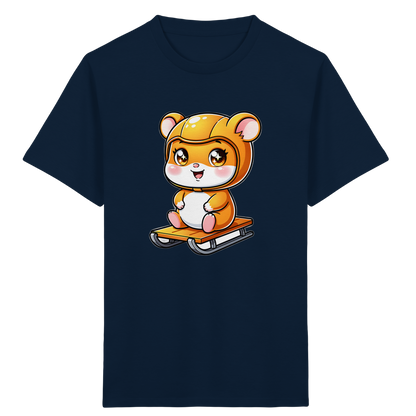 Kinder-T-Shirt mit Hamster auf einem Schlitten