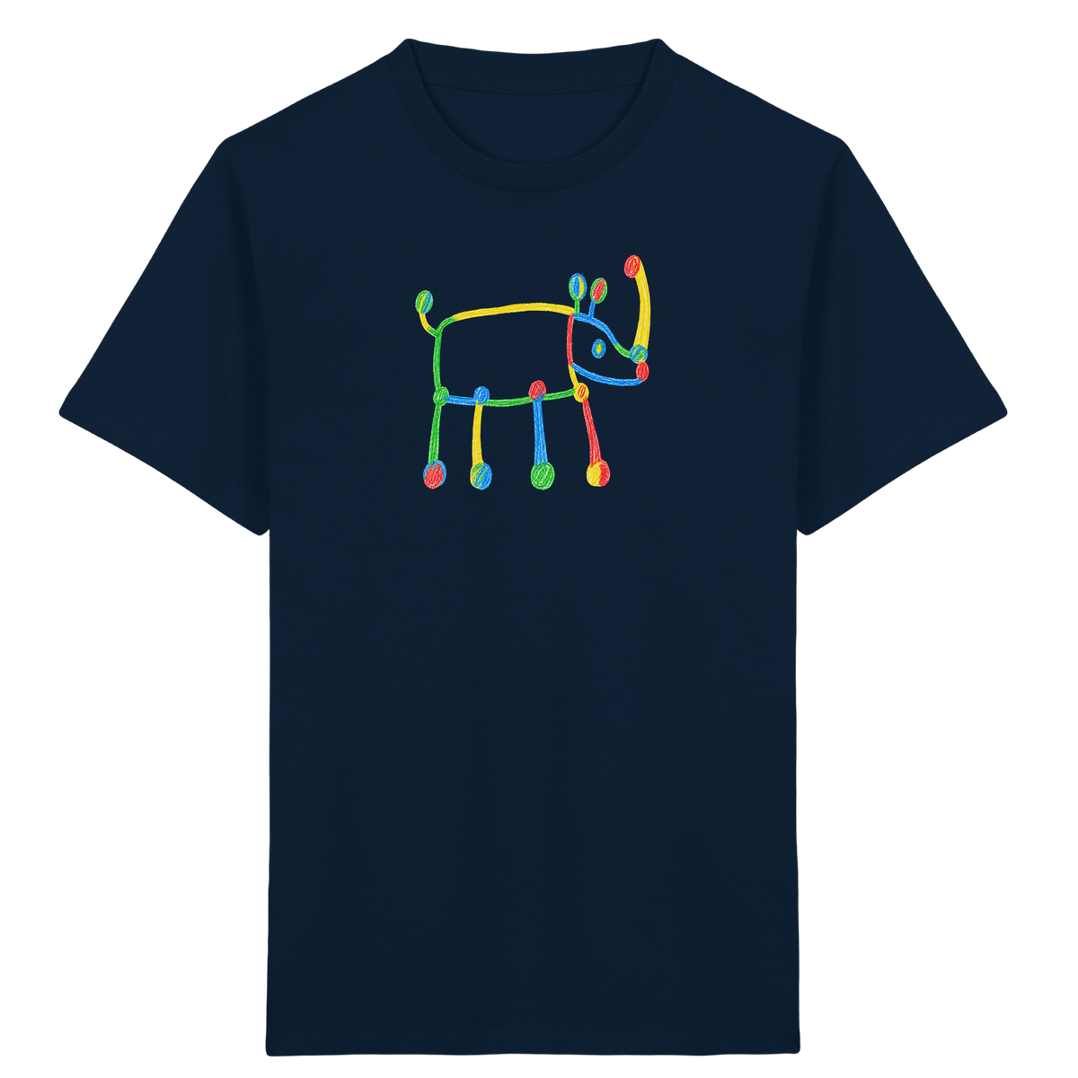 Buntes Farbpunkt Nashorn Shirt - Kinder Bio T-Shirt