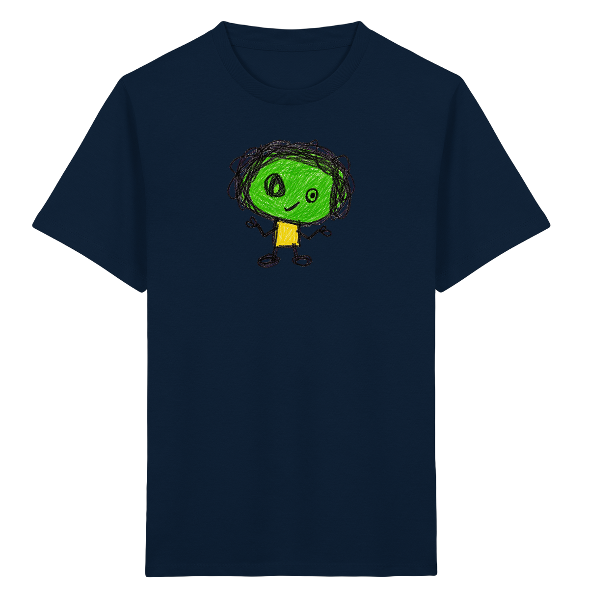 Kritzelkopf mit Zopfkranz - Kinder Bio T-Shirt