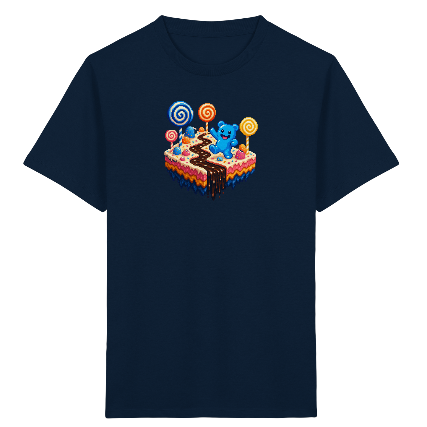 Pixel Gummibärchen auf süßer Insel - Kinder Bio T-Shirt