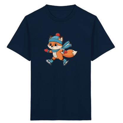 Fuchs auf Schlittschuhen – Kinder Bio-T-Shirt