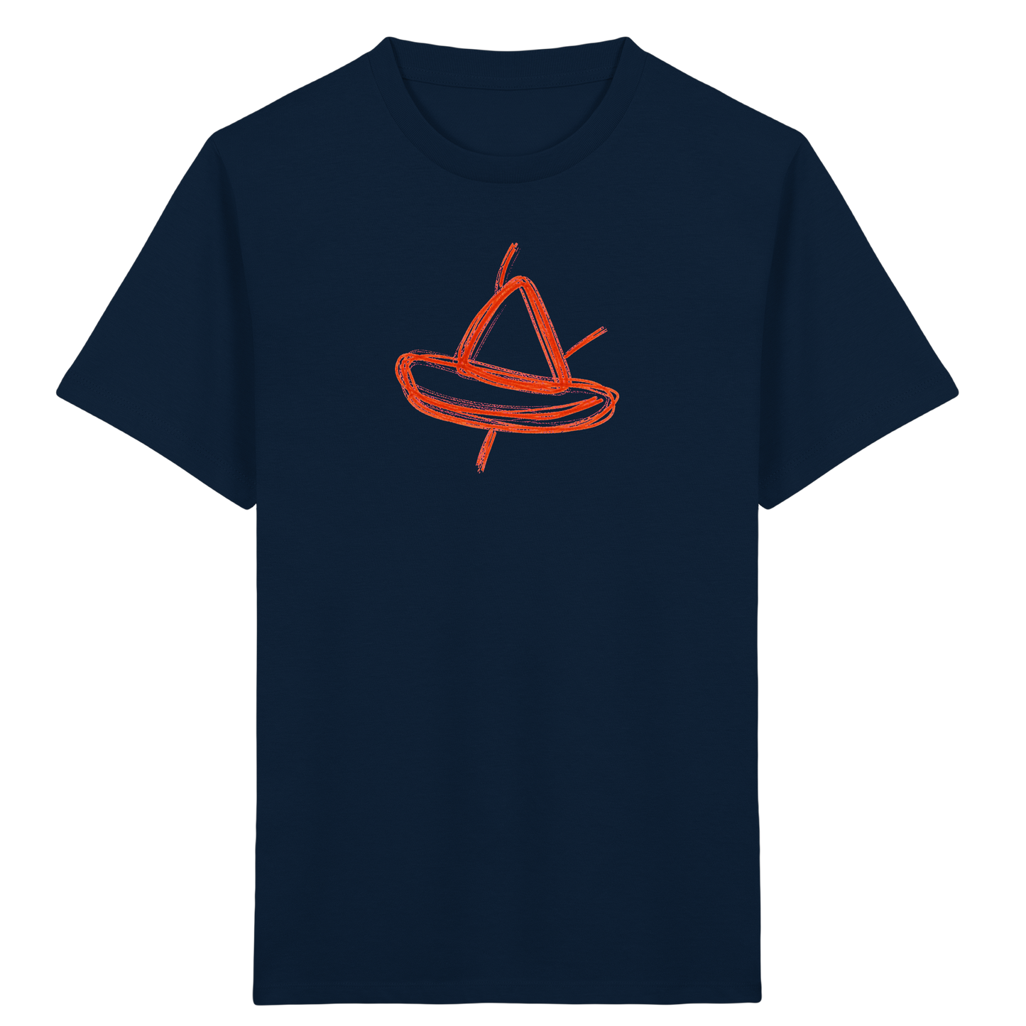 Orange Schleifenboot Kinderkritzel - Kinder Bio T-Shirt