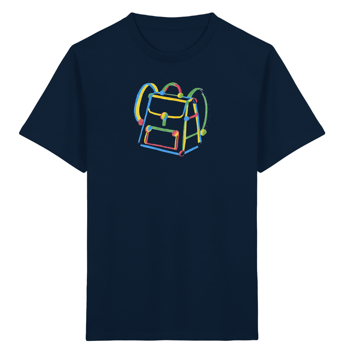 Bunter Kritzel Rucksack - Kinder Bio T-Shirt
