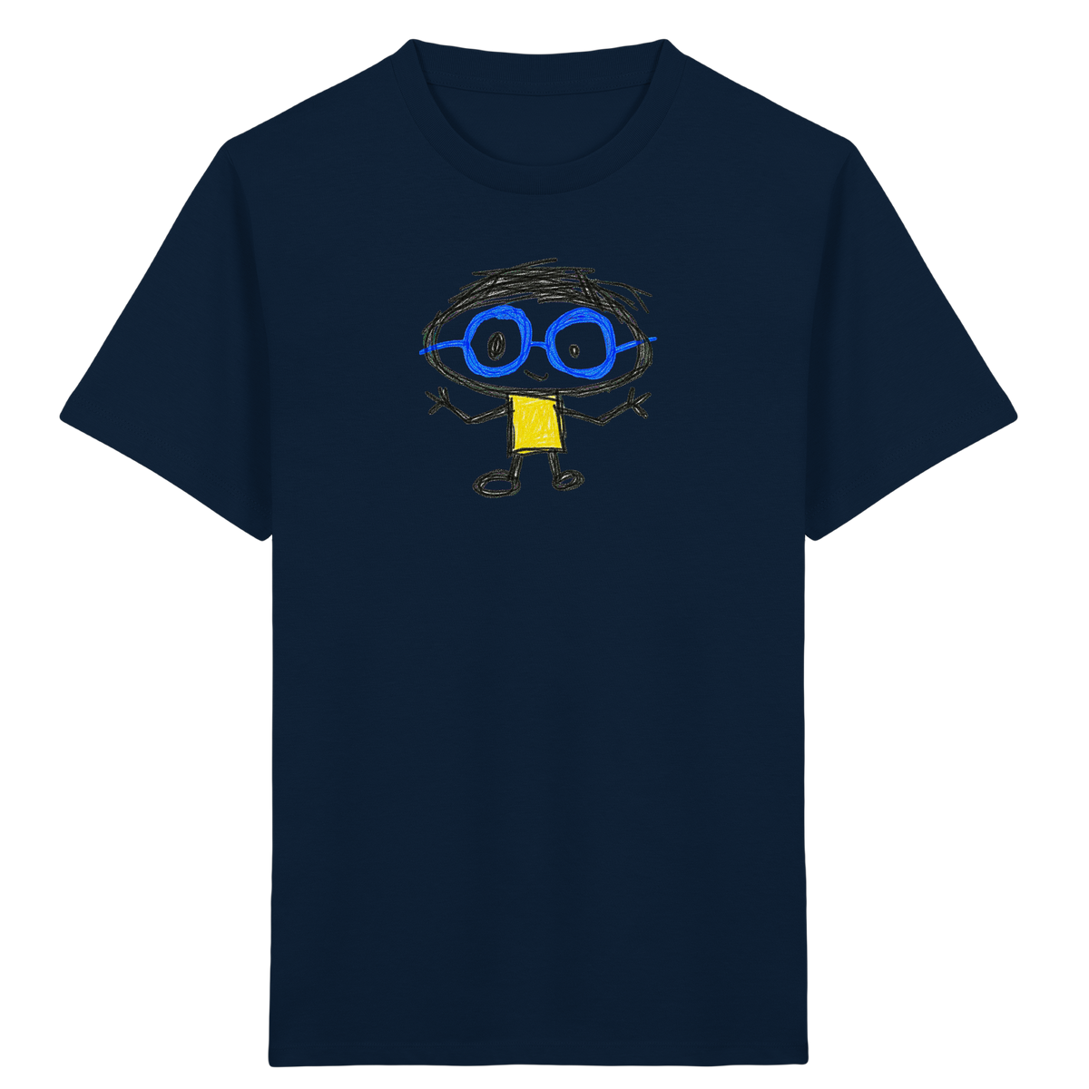 Kritzelkopf mit Riesenbrille - Kinder Bio T-Shirt