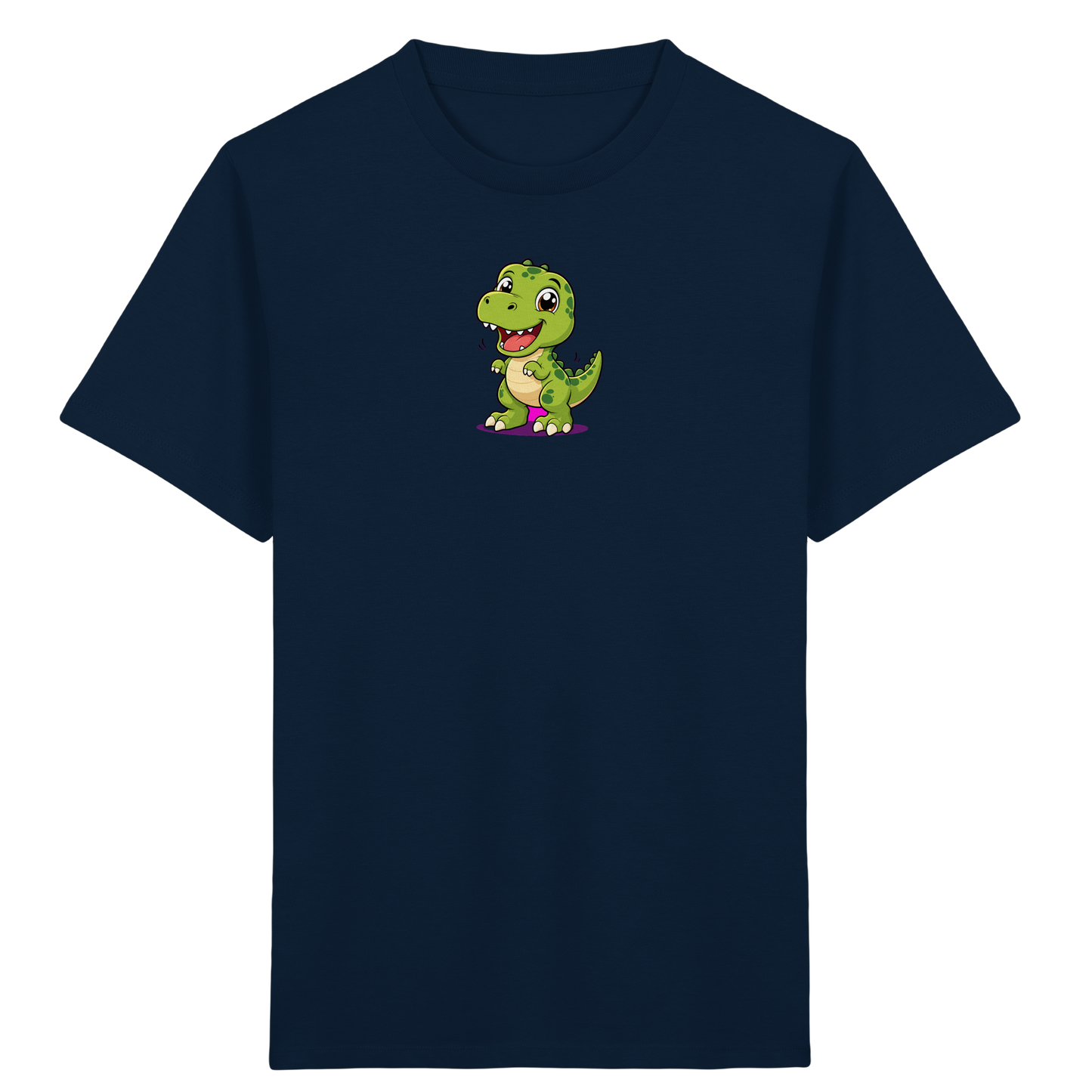 Fröhlicher Dino mit rosa Füßen Kinder T-Shirt - Kinder Bio T-Shirt