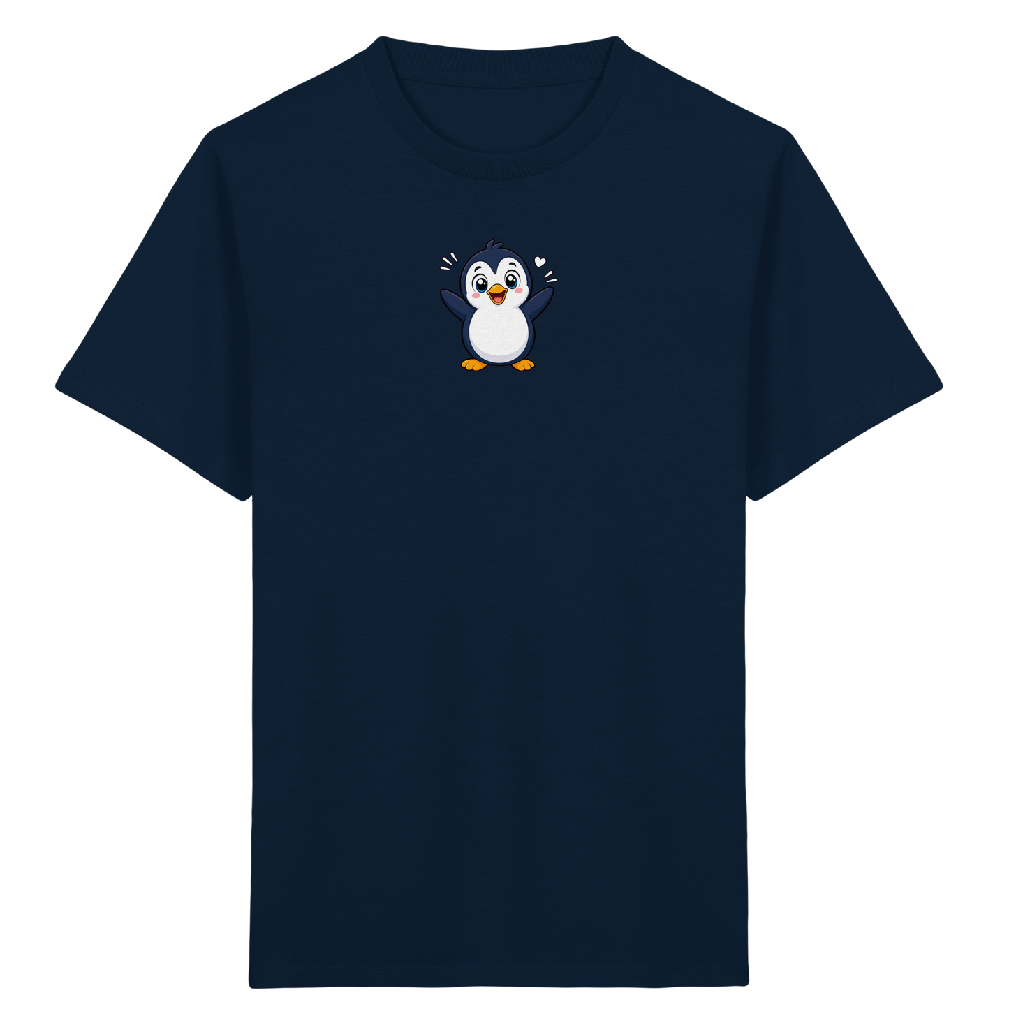 Fröhlicher Pinguin: Kinder-T-Shirt mit Herzchen - Kinder Bio T-Shirt