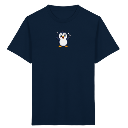 Fröhlicher Pinguin: Kinder-T-Shirt mit Herzchen - Kinder Bio T-Shirt