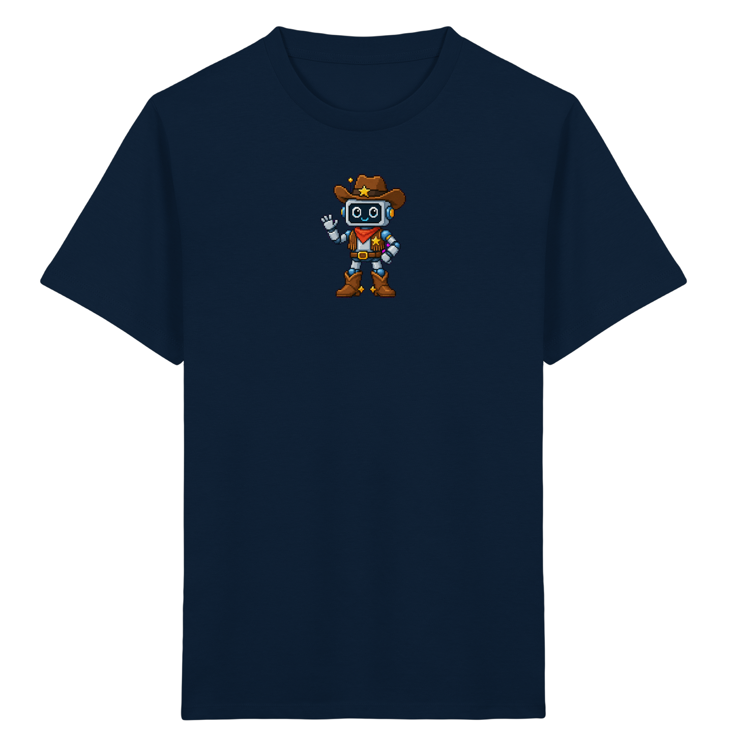 Pixel Roboter T-Shirt: Freundliches Lächeln - Kinder T-Shirt