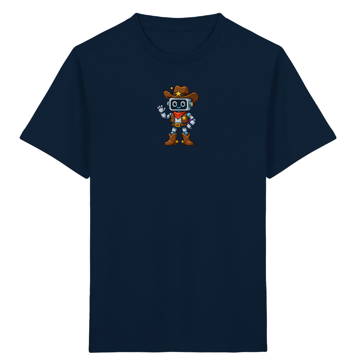 Pixel Roboter T-Shirt: Freundliches Lächeln - Kinder T-Shirt