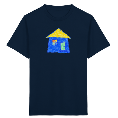 Blaues Regenbogenfenster Haus - Kinder Bio T-Shirt
