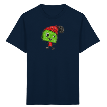 Kritzelkopf mit roter Bommelmütze - Kinder Bio T-Shirt