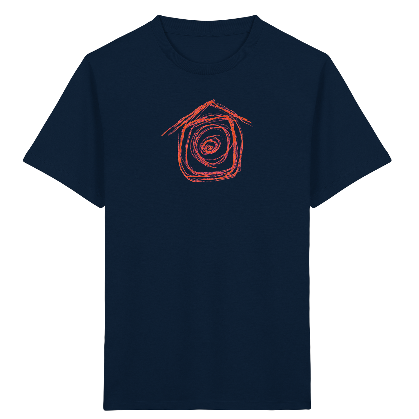 Mandarinenoranges Spiralenhaus Kinder T-Shirt - Kinder Bio T-Shirt