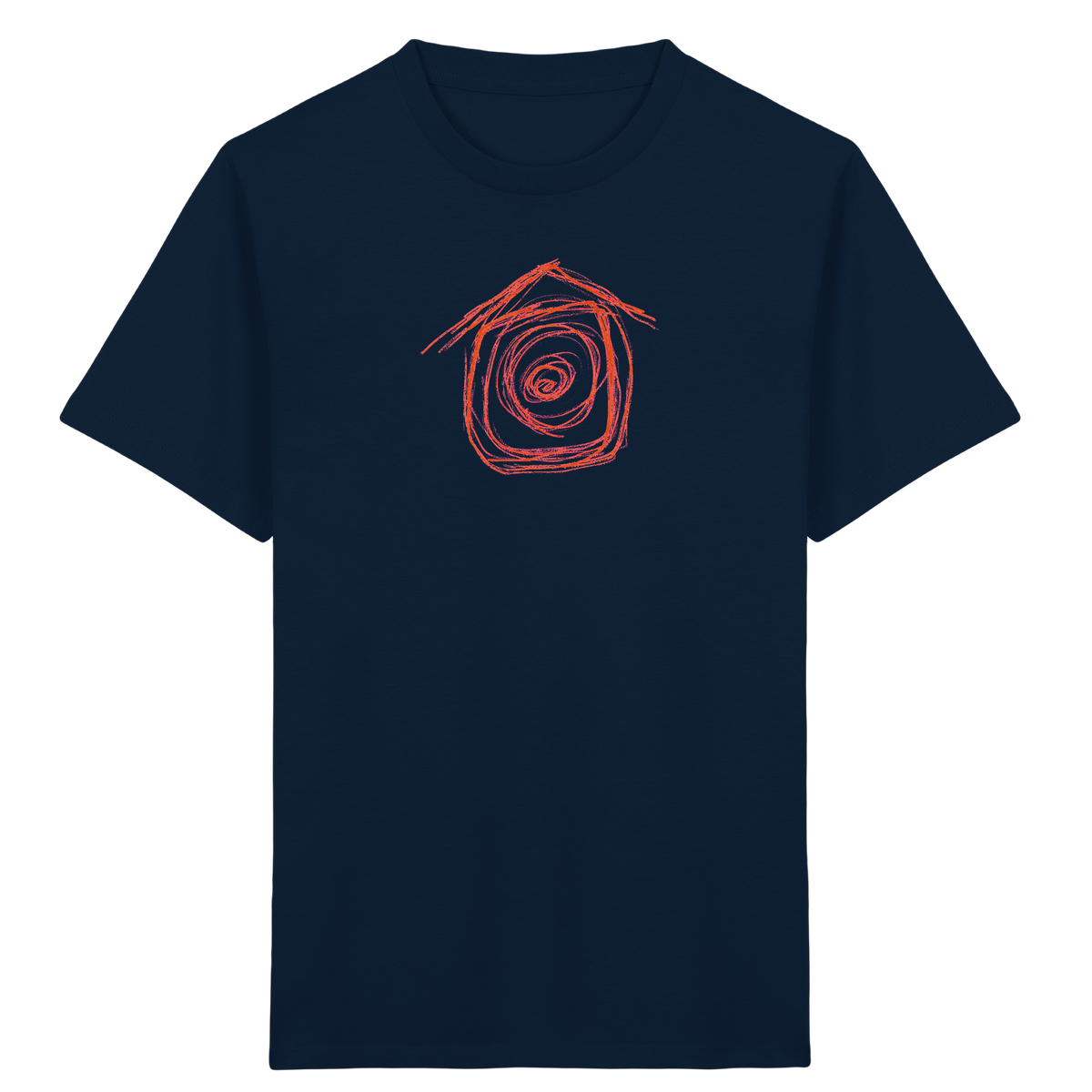 Mandarinenoranges Spiralenhaus Kinder T-Shirt - Kinder Bio T-Shirt