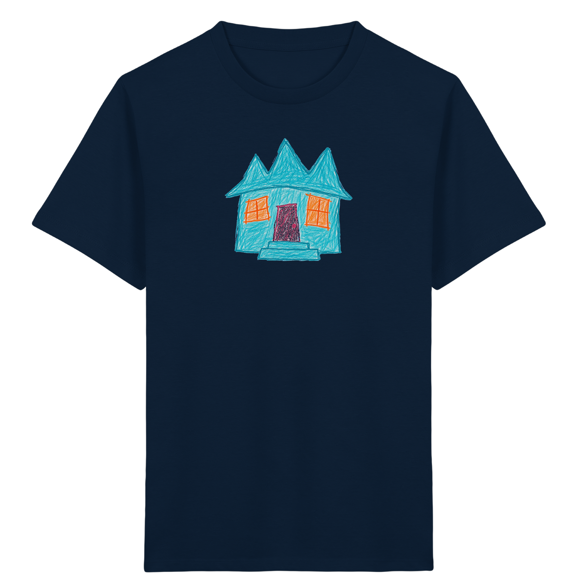Türkises Zickzackhaus Kinder Shirt - Kinder Bio T-Shirt