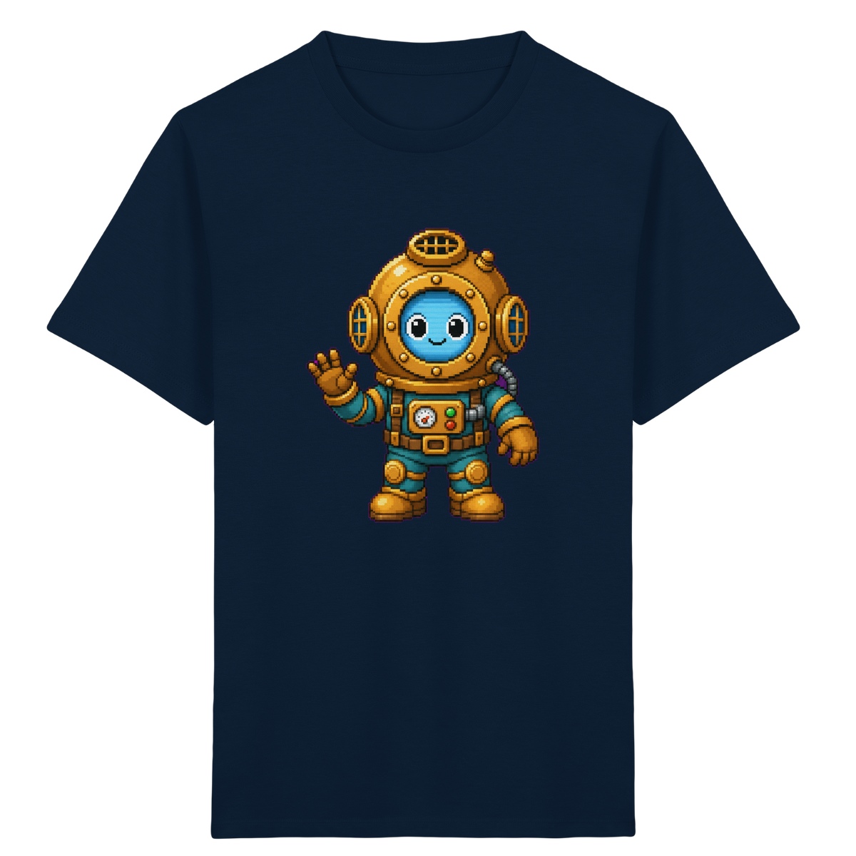 Pixel-Taucher: Goldener Helm Kinder T-Shirt - Kinder Bio T-Shirt