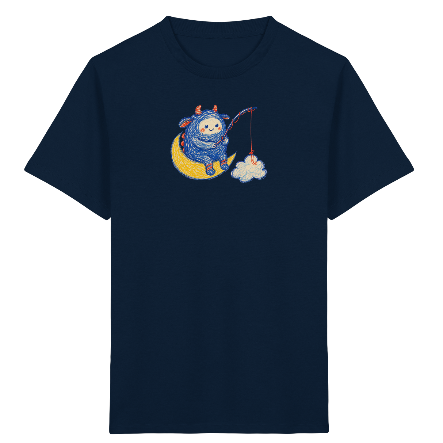 Kleiner Wolkenangler auf Mondsichel - Kinder Bio T-Shirt
