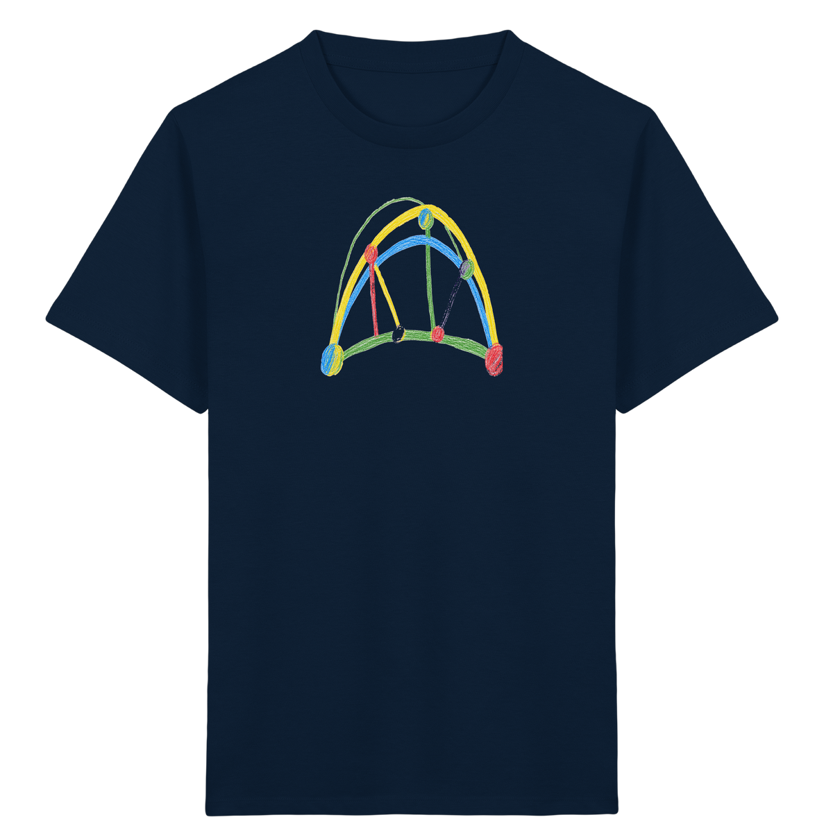 Bunte Brücke aus Farbpunkten - Kinder Bio T-Shirt