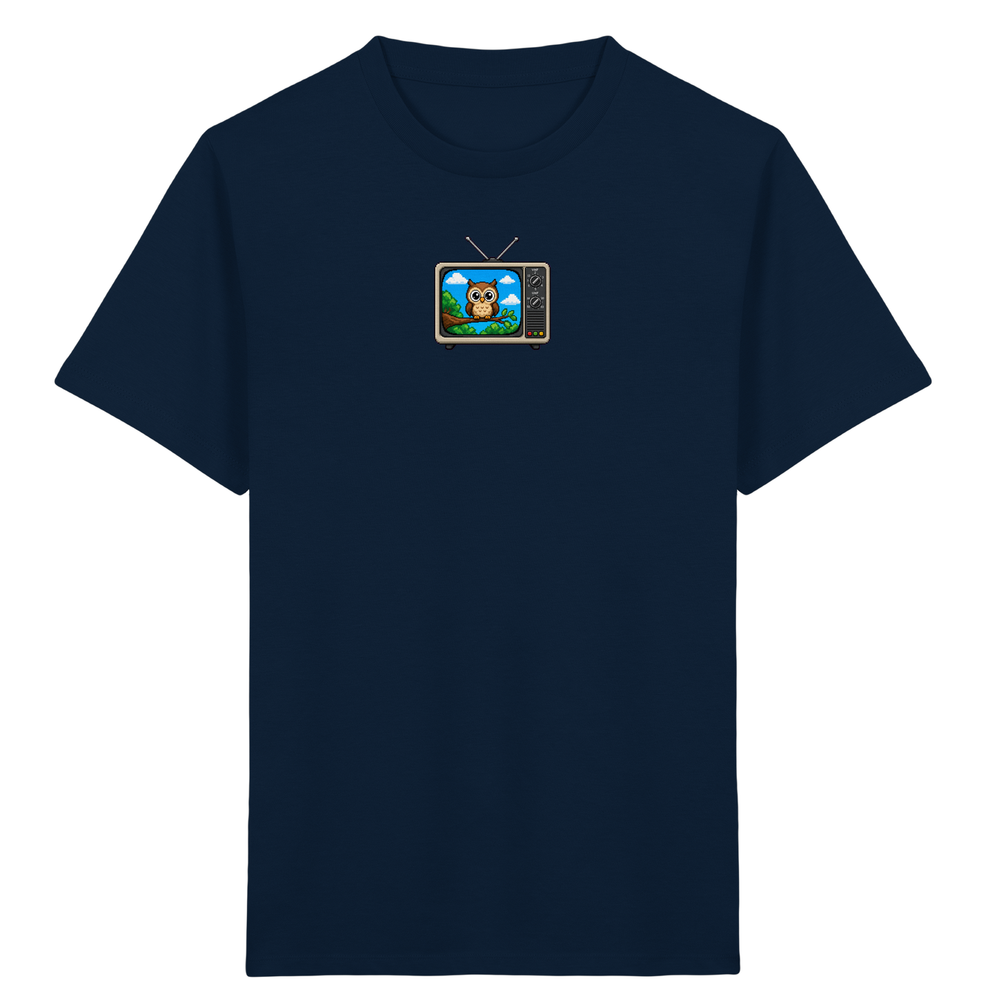 Pixel Eule im Retro-Fernseher Kinder T-Shirt - Kinder Bio T-Shirt